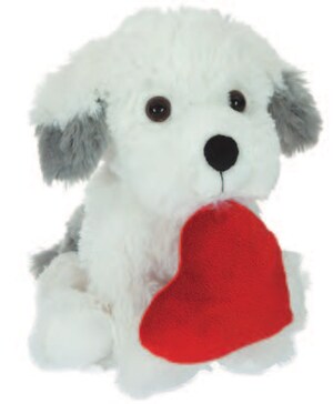 White & Gray Dog with Heart